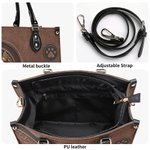 Personalized Retro Cartoon Cat Pebbled Leather Large Tote Bag with Name and Shoulder Strap Birthday Anniversary Memorial Gift for Cat Pet Lovers