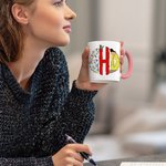Gepersonaliseerde Doodle Apple Pencil Monogram 11oz Keramische koffiemok met naam Teacher's Day Waardering Back To School Gift voor leerkracht