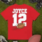 Personalised Multicolour Football Basketball 100% Cotton Unisex Kid Adult T-Shirt with Name and Number Birthday Sport Accessories Gift for Sport Lovers