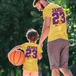 Personalised Multicolour Football Basketball 100% Cotton Unisex Kid Adult T-Shirt with Name and Number Birthday Sport Accessories Gift for Sport Lovers