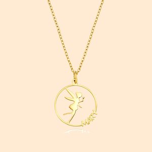 Personalized Dainty Fairy Minimalist Name Necklace Birthday Encouragement Gift for Peter Pan Lover Girl Women