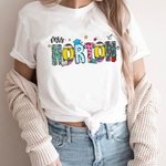 Personalised Cute Pencil Apple Ruler Doodle Design 100% Cotton T-shirt with Text Teacher's Day Back To School Gift for Teacher