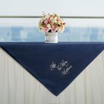 Mantel Bordado Personalizado Señor y Señora con Nombre Decoración de Mesa Regalo de Boda para Novio Novia