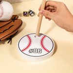 Personalizzato Baseball Football Championship Stacked Detachable Wood Ring Holder con nome inciso Numero Regalo di compleanno per gli amanti dello spo