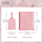 Personalisierter PU-Leder Gepäckanhänger und Reisepasshalter mit Schatten Monogramm Passport Halter Reisebedarf Urlaub Geschenk