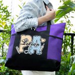 Personalised Multi-colour Medical Elements Large Tote Bag with Name and Title Birthday Back to School Gift for Nurse Doctor