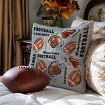 Personalised Football Helmet Design Throw Pillow Cover with Name and Number Home Decor Birthday Gift for Football Lover