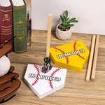 Personalizzato Baseball Football Championship Stacked Detachable Wood Ring Holder con nome inciso Numero Regalo di compleanno per gli amanti dello spo