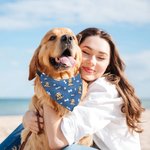 Personalized Multi-color Pet Portrait Reversible Bandana with Adjustable Buckle and Name Birthday Pet Wear Gift for Dog Cat Pet Lovers