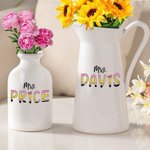 Personalisierte bunte Bleistift-inspirierte Fun Letter Keramik Blumenvase Indoor Outdoor Dekor Anerkennung zurück zu Schule Geschenk für Lehrer