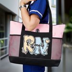 Personalised Multi-colour Medical Elements Large Tote Bag with Name and Title Birthday Back to School Gift for Nurse Doctor