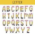 Personalised Colourful Pencil-inspired Fun Letter Linen Wristlet Makeup Bag with Name Back to School Appreciation Gift for Teacher