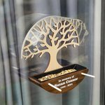 Mangeoire à oiseaux ronde en bois amovible et imperméable personnalisée avec nom, année et texte Cadeau commémoratif de sympathie pour la perte d'un être cher