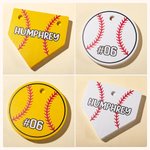 Personalizzato Baseball Football Championship Stacked Detachable Wood Ring Holder con nome inciso Numero Regalo di compleanno per gli amanti dello spo
