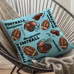 Personalised Football Helmet Design Throw Pillow Cover with Name and Number Home Decor Birthday Gift for Football Lover