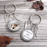 Porte-Clés Personnalisé avec Texte et Photo Cadeau Sympathie Commémoratif pour Famille