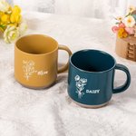 Personalized Engraved Birth Flower Bouquet Ceramic Mug with Name Birthday Gift for Women