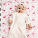 Personalised Pink Bow Soft Swaddle Blanket Knot Hat Headband Set  with Name Coming Home Outfit Baby Shower Gift for Newborns