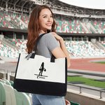 Bolsa de lona de gran capacidad con nombre y forro impermeable personalizada con silueta de animadora Regalo de cumpleaños de animadora para mujer Niña