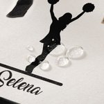 Bolsa de lona de gran capacidad con nombre y forro impermeable personalizada con silueta de animadora Regalo de cumpleaños de animadora para mujer Niña