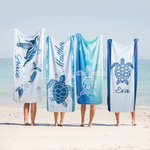 Personalized Underwater World Oversized Quick Dry Turtle Beach Towel with Name Summer Travel Essential Gift for Friend Family