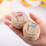 Personalisierte hölzerne Zahnfee Zähne Box mit eingraviertem Namen ersten Zahn Keepsake neue Baby-Geschenk für Jungen Mädchen