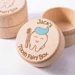 Personalisierte hölzerne Zahnfee Zähne Box mit eingraviertem Namen ersten Zahn Keepsake neue Baby-Geschenk für Jungen Mädchen