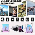 Mochila de cordón con nombre personalizada de dibujos animados con diseño de chica en forma Resistente al agua Gimnasio Entrenamiento Cumpleaños Regal