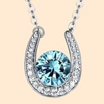 June Birthstone Horseshoe Necklace