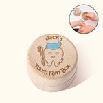 Personalisierte hölzerne Zahnfee Zähne Box mit eingraviertem Namen ersten Zahn Keepsake neue Baby-Geschenk für Jungen Mädchen