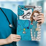 Personalised Cartoon Medical Tools Hanging Clipboard with Low Profile Clip Graduation Appreciation Gift for Nurse Doctor Medical Student