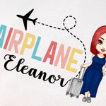 Personalised Cute Female Cartoon Character Airplane Canvas Makeup Bag with Name Birthday Travel Essentials Gift for Travel Lovers