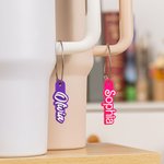 Personalized Multicolour 3D Printed Tumbler Name Tag Charm with Stainless Steel Loop Tumbler Accessories Gift for Family Friends