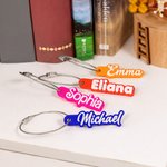 Personalized Multicolour 3D Printed Tumbler Name Tag Charm with Stainless Steel Loop Tumbler Accessories Gift for Family Friends