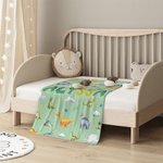 Coperta personalizzata a tema dinosauri con nome, regalo di compleanno, baby shower e ritorno a scuola per bambini.