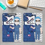 Personalised Cartoon Medical Tools Hanging Clipboard with Low Profile Clip Graduation Appreciation Gift for Nurse Doctor Medical Student