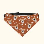 Personalised Multicolour Paw Print Bone Adjustable Pet Bandana with Photo and Name Birthday Party Costume Gift for Pet Lovers