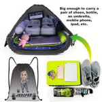 Mochila de cordón con nombre personalizada de dibujos animados con diseño de chica en forma Resistente al agua Gimnasio Entrenamiento Cumpleaños Regal