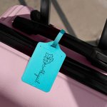 Nacimiento Personalizado Flor de cuero Funda de pasaporte Etiqueta de equipaje Set con nombre de viaje Regalo de cumpleaños esencial para las mujeres