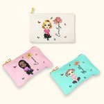 Personalizado Personaje de Dibujo Neceser de Lino con Flor de Nacimiento y Nombre Accesorio de Viaje Cumpleaños Fiesta Nupcial Regalo para Mujer Chica