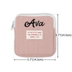 Mini Trousse de Maquillage Portable Personnalisée avec Nom Brodé Double Couche Cadeau Anniversaire pour Femmes