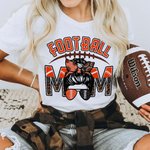 Personalised Cartoon Football Sport Girl Leopard Letters T-shirt Sweatshirt with Number and Name Game Day Costume Birthday Gift for Football Mom