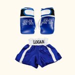 Personalised Leather Newborn Baby Boxing Gloves and Shorts Set with Embroidered Name Photo Props Birthday Sport Gift for Baby
