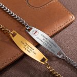 Gepersonaliseerde roestvrij staal Emergency Unisex Medische Alarm ID Armband met gegraveerde berichten Thoughtful Verjaardagscadeau