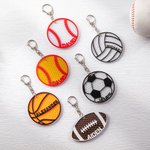 Personalized Reflective Basketball Football Volleyball Backpack Bag Tag with Name Back to School Gift for Kids Sports Lovers