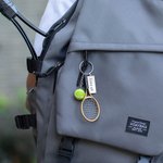 Mini portachiavi personalizzato per racchetta e pallina da tennis con testo inciso Regalo di compleanno e gioco per gli amanti del tennis