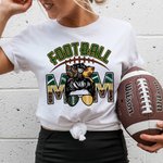 Personalised Cartoon Football Sport Girl Leopard Letters T-shirt Sweatshirt with Number and Name Game Day Costume Birthday Gift for Football Mom