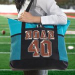 Personalised Fashionable Football Style Large Tote Bag with Name Gift for Sports Lover