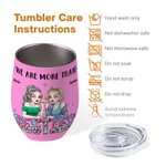 Personalizowany kubek na wino We Are More Than Besties Leopard Letters Cartoon Wine Tumbler z imieniem Urodziny Prysznic dla nowożeńców Prezent dla najlepszego przyjaciela dla kobiet