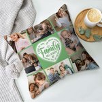 Couvre oreiller personnalisé Family Will Always Be Connected Heart Photo Collage Birthday Housewarming Gift for Family